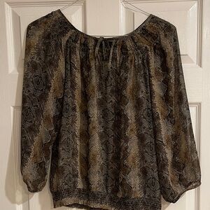 Zara Multitone Snake Print Blouse